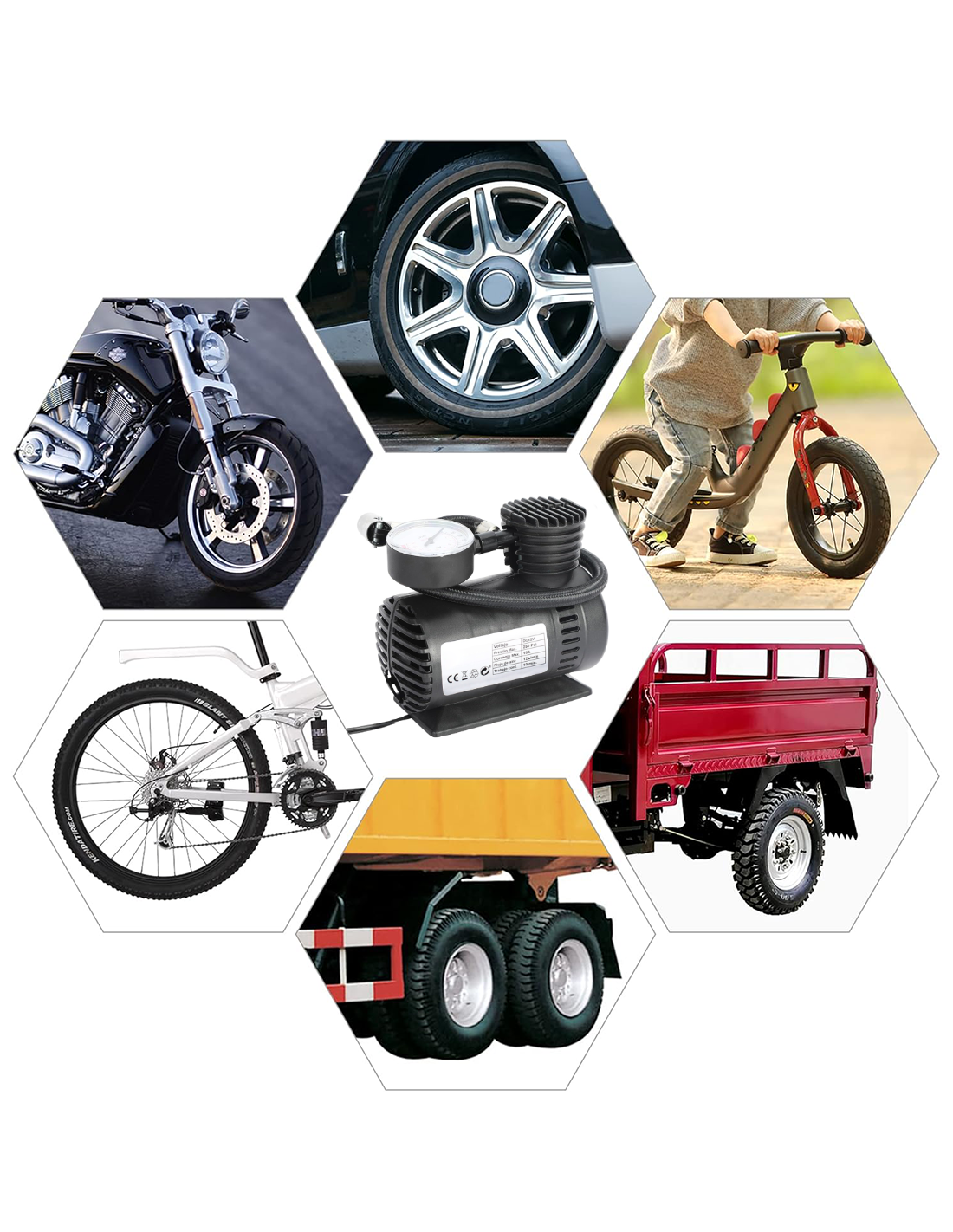 Mini Compressore Portatile 12V 250 PSI per Auto Camper