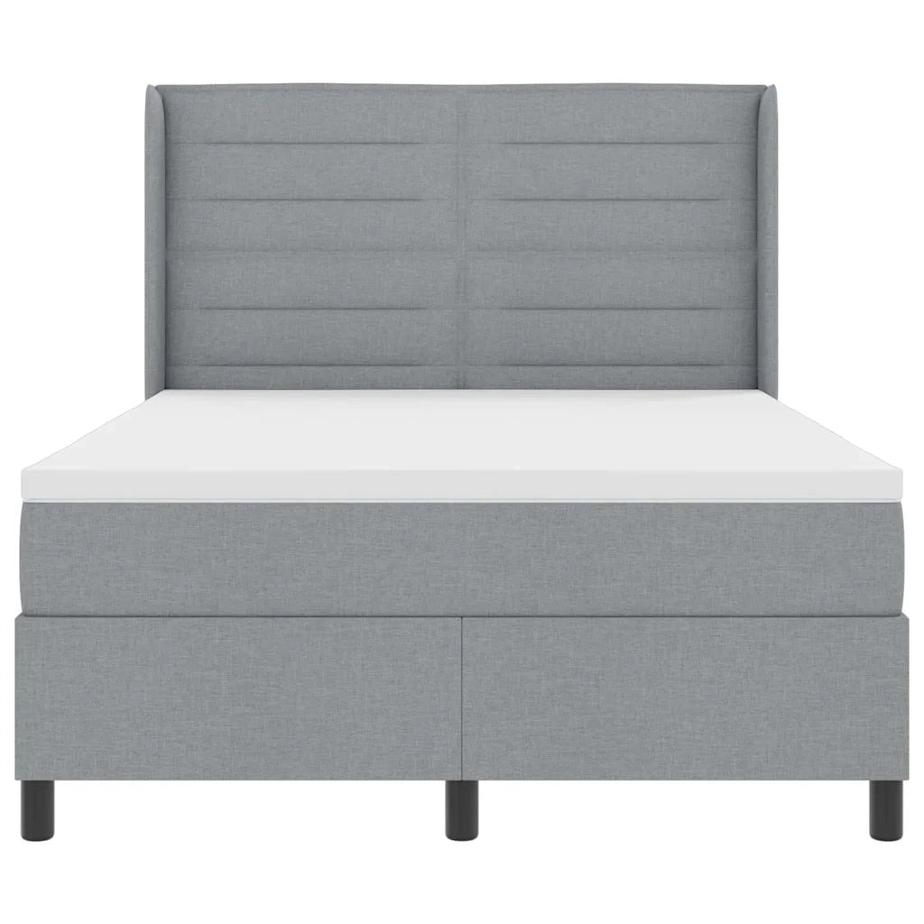 Letto a Sorgente LED Grigio chiaro 140 x 200 cm Tessuto 3343441