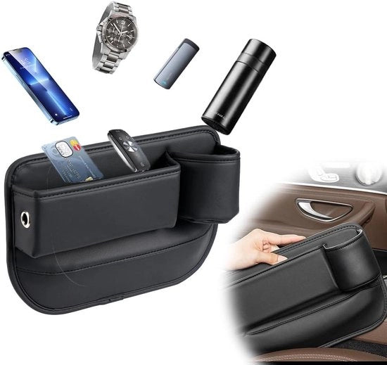 Cassetto di stoccaggio per sedile auto - pelle PU - per smartphone, chiavi, portafoglio, monete, occhiali - accessori per auto