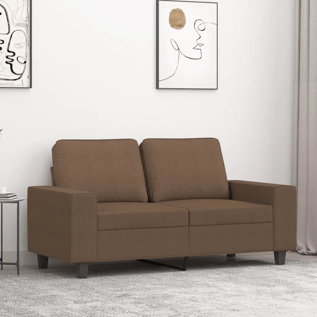 Divano | Divano da soggiorno | Sofa a 2 Posti Marrone 120 cm in Tessuto