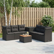 Set di divani 8 pz Nero Rattan sintetico e Acciaio 3448266