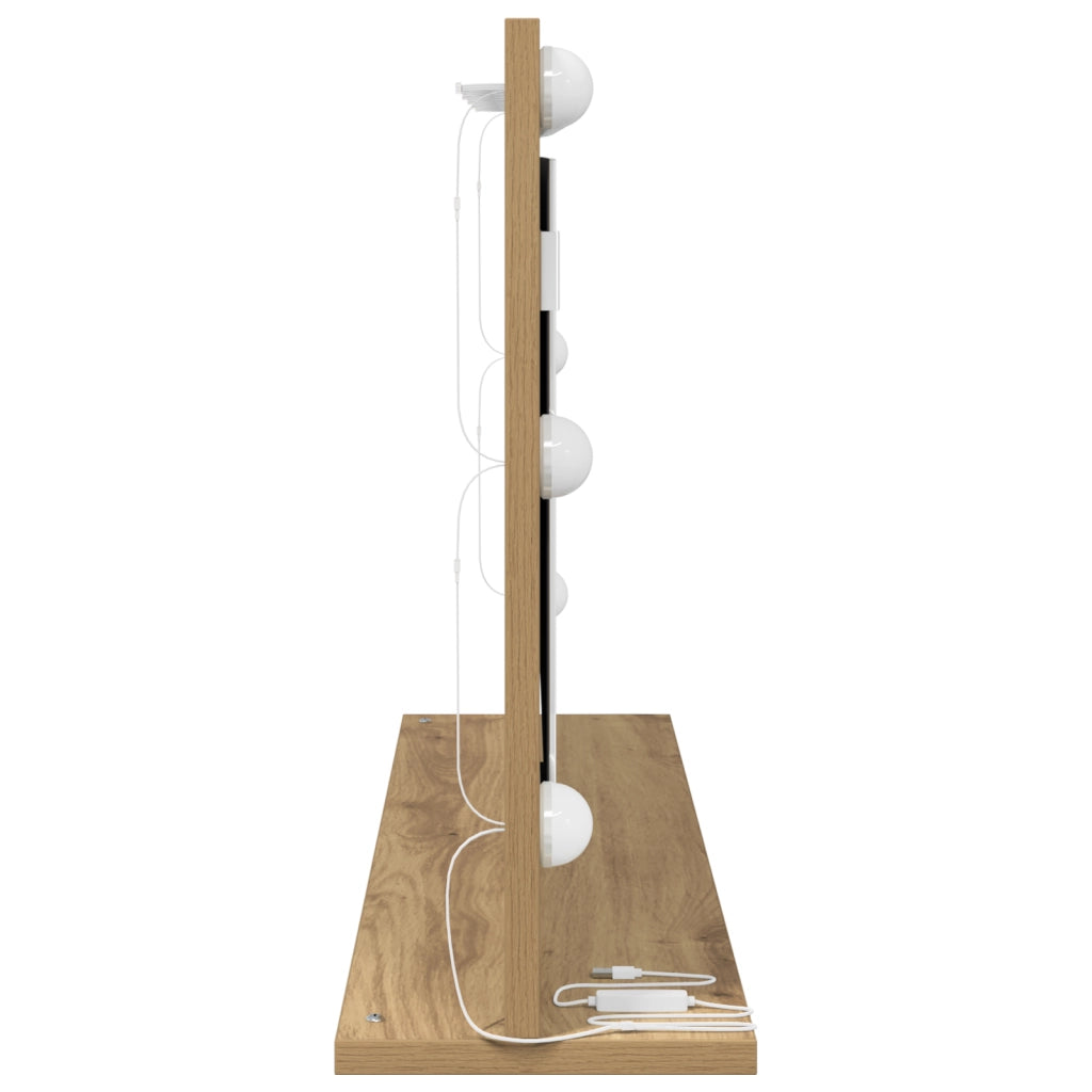 Specchio da Toeletta Rovere Artigianale Pannelli di Legno
