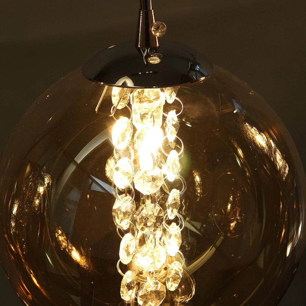 ZMH Lampada a sospensione a LED in vetro regolabile in altezza per illuminazione del soggiorno