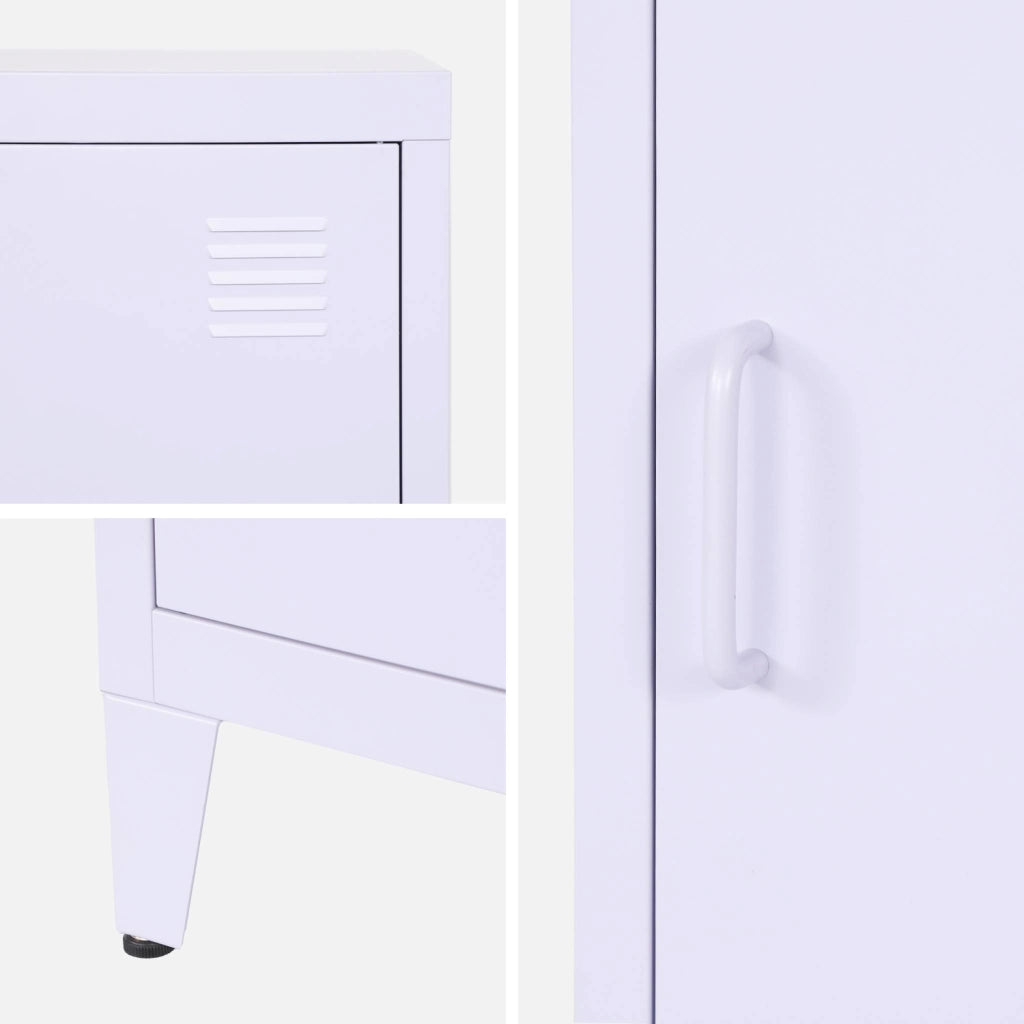 Set 2 comodini industriali, 1 anta, lilas