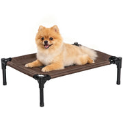 Letto per Cani Gatti Portatile con Zona a Maglia ¨C Zephmum ¨C 61x46x18 cm Marrone