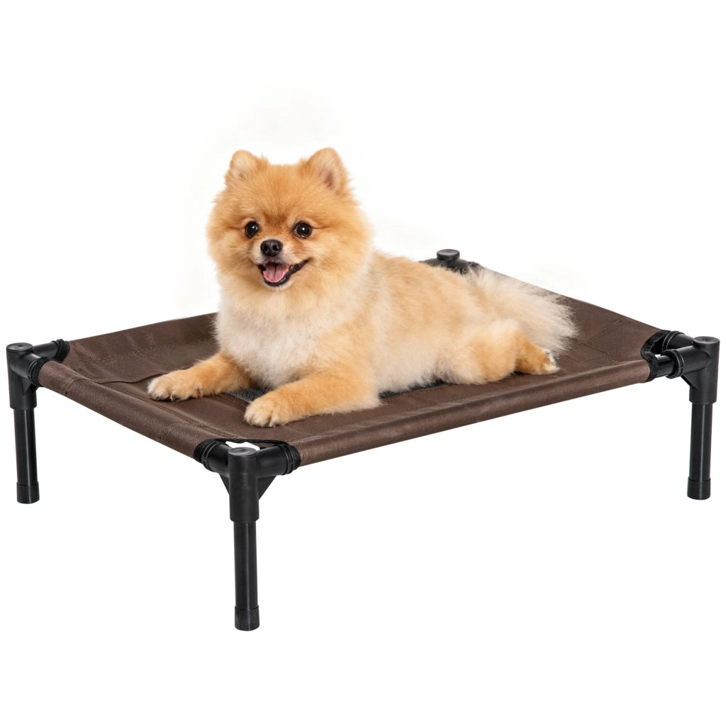 Letto per Cani Gatti Portatile con Zona a Maglia ¨C Zephmum ¨C 61x46x18 cm Marrone
