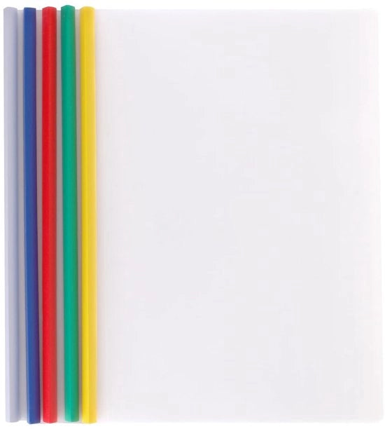 Hoezze Documentali per Progetti A4 - 40 Unità - Cartellino con Slitta - Documenti in Carta - Presentazione Progetti - Materiale Plastico - Fino a 60 Fogli