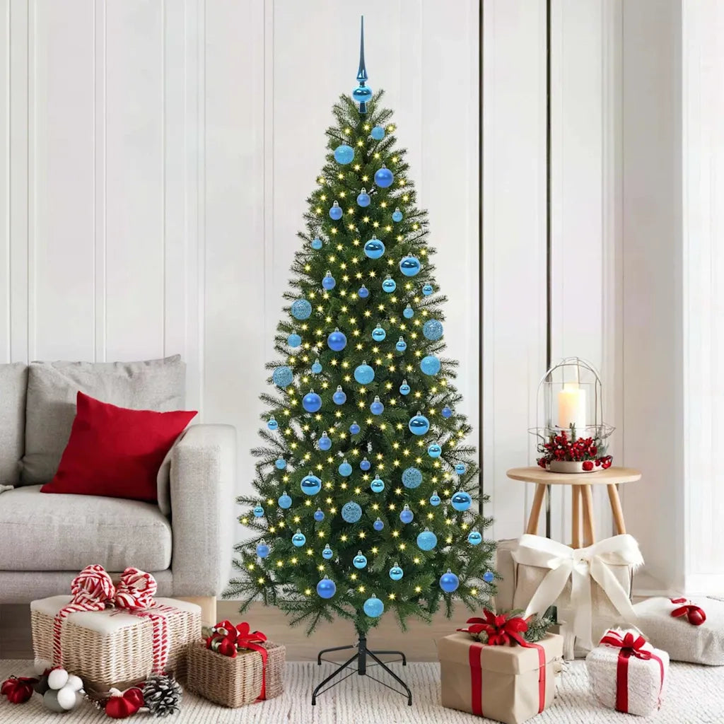 Albero di Natale | Decorazioni natalizie artificiale con 300 LED Verde 180 cm PE e PVC