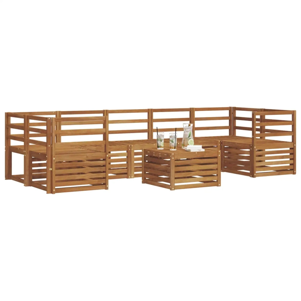 Set divani 8 pcs Naturale Legno di Acacia Massello