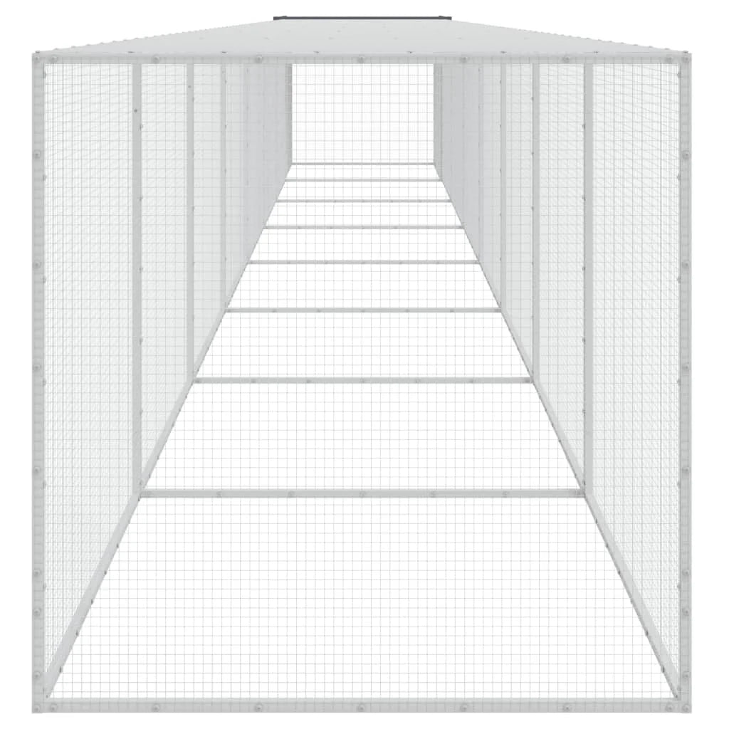 Recinto per pollaio con tetto 803 x 98 x 90 cm in acciaio zincato antracite 02_0043978