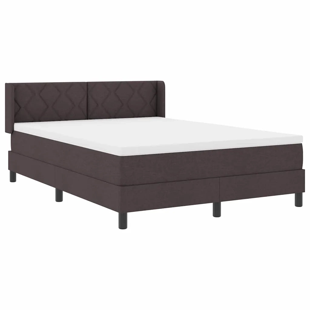 Letto a molle Marrone Scuro 200 x 140 cm Poliestere 3341170