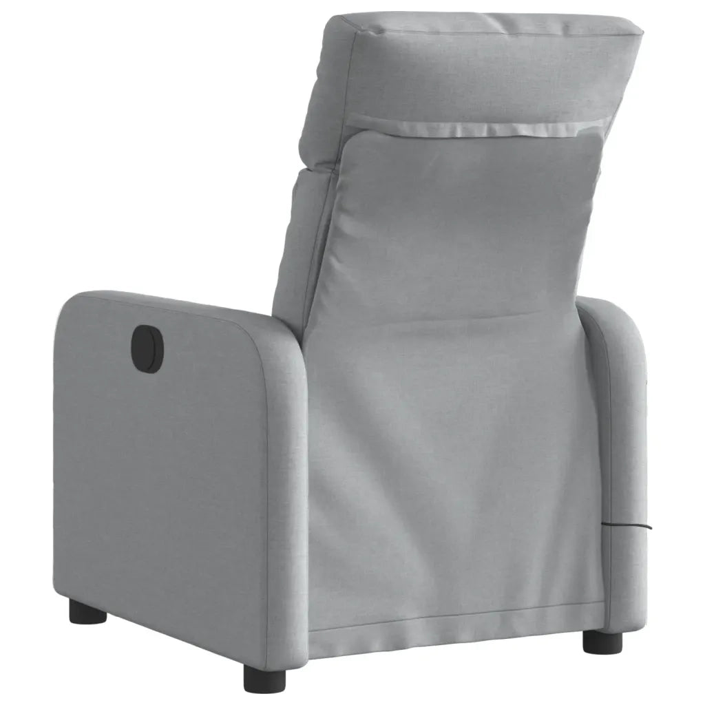 Divano Sedia-Poltrona Reclinabile Massaggio Elettrica Grigio Chiaro Tessuto 155286