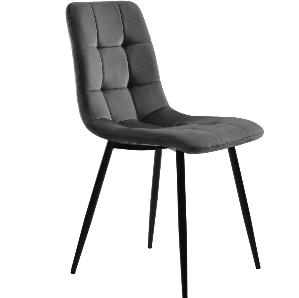 Set tavolo da pranzo allungabile nero e 4 sedie grigie
