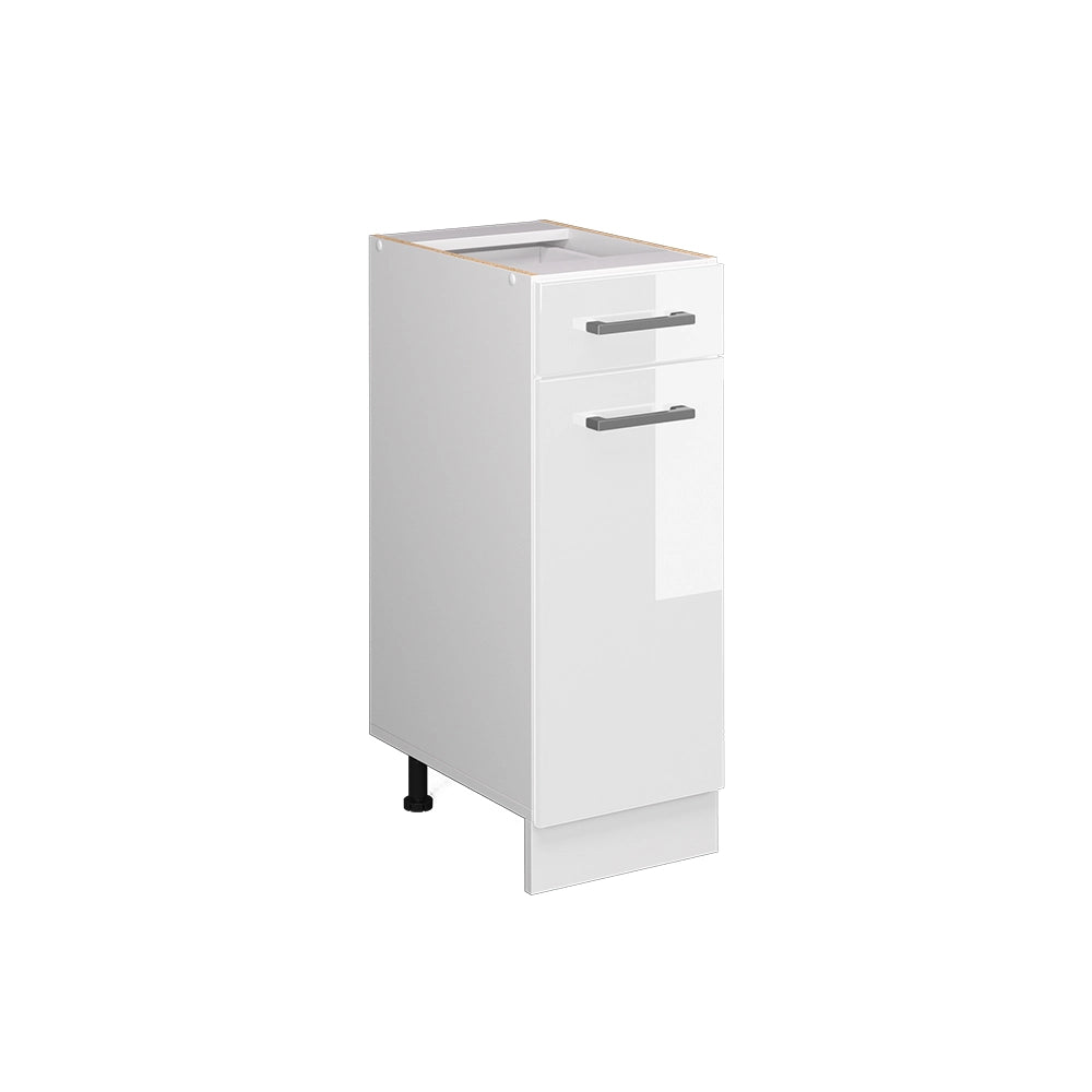 Mobiletto base per cucina R-Line Bianco lucido/Bianco 30 cm senza piano di lavoro Vicco