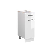 Mobiletto base per cucina R-Line Bianco lucido/Bianco 30 cm senza piano di lavoro Vicco