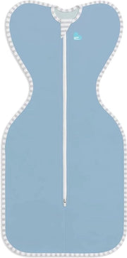 Asciugamano per neonati fino a 3,8 kg - Sacco a pelo con braccia sollevate e chiusura a zip a doppio senso - Ideale per temperature di camera 20-24 °C - Blu