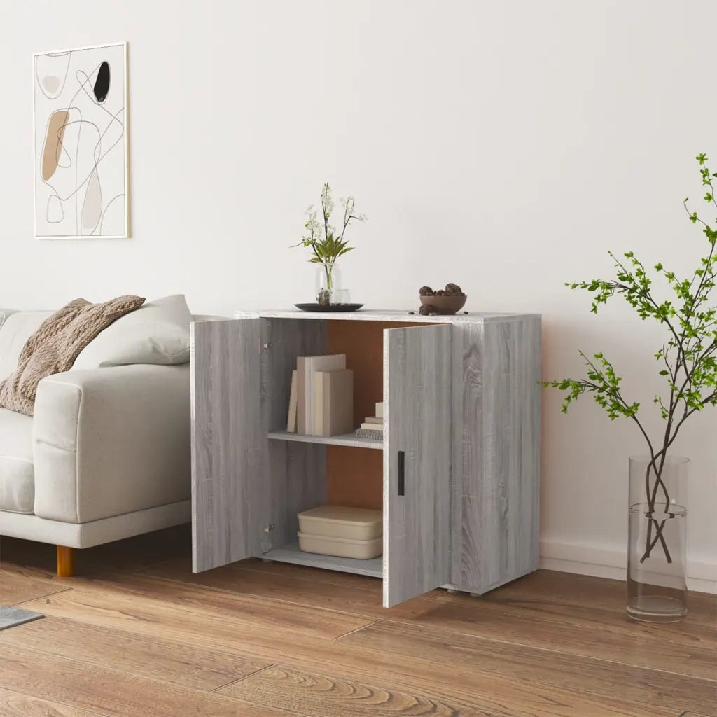 Credenza Grigio Sonoma 80x33x70 cm in Legno Multistrato 816566