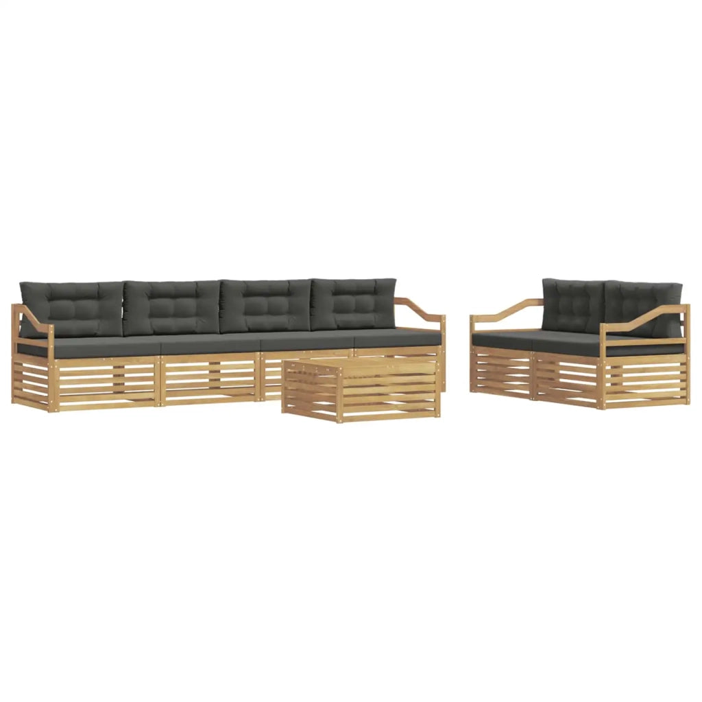 Set di divani da esterno 7 pcs Bianco e Antracite Poliestere