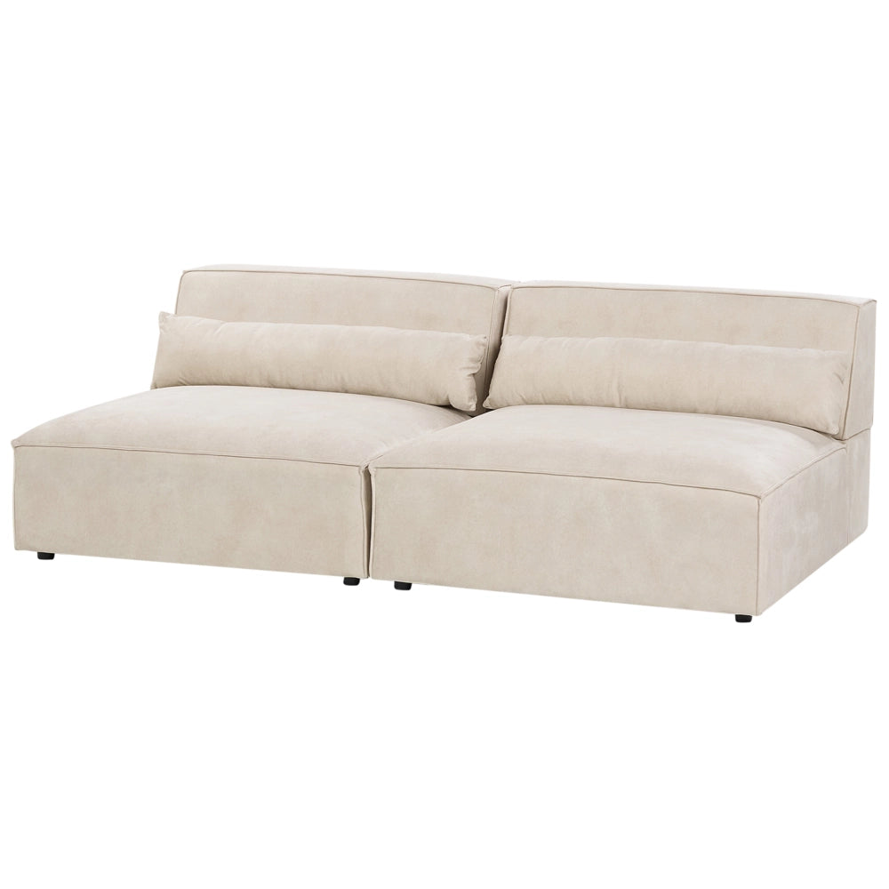 Divano componibile a 2 posti senza braccioli Divano componibile in velluto beige con gambe nere Soggiorno moderno