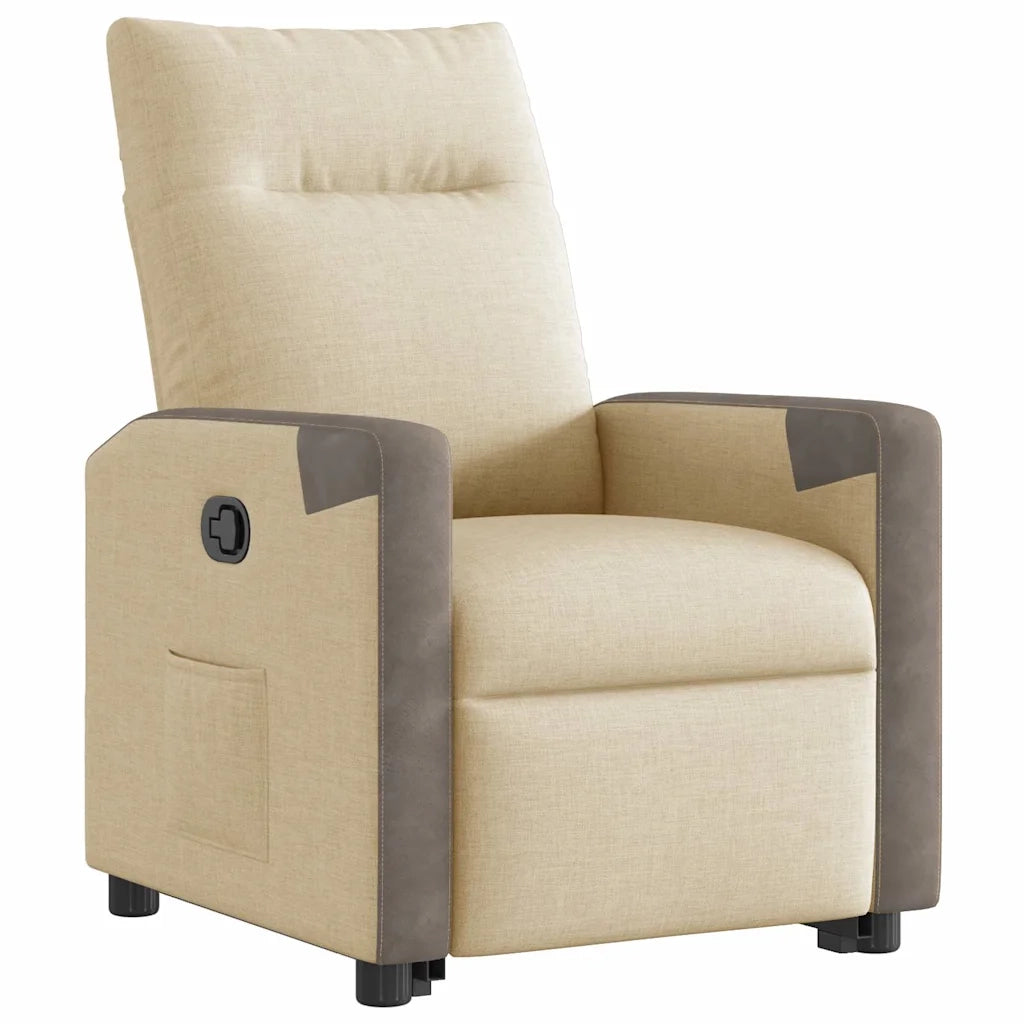 Poltrona Alzapersona Reclinabile Crema in Tessuto 3324093