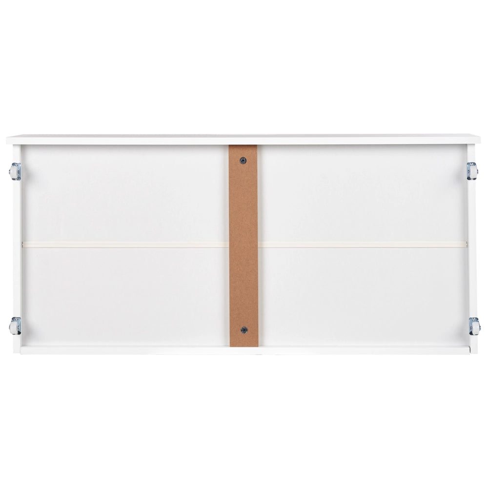 Set di 2 cassetti per letto in legno bianco MDF con ruote