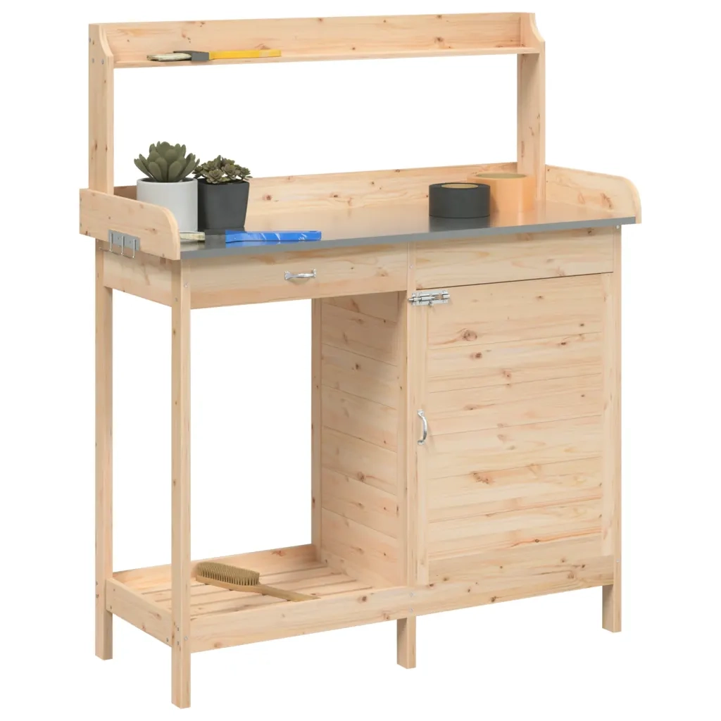 Tavolo Invaso con Mobile 110,5x45x124,5cm Massello Abete 156343