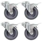 Ruote Girevoli con Foro per Bulloni e Doppio Freno 4 pz 75 mm cod mxl 72782