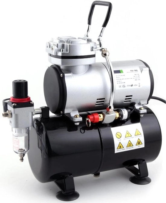 Compressore a pennello con serbatoio di aria, flusso d'aria potente e pressione d'aria, serbatoio di pressione, 4 bar, arresto automatico