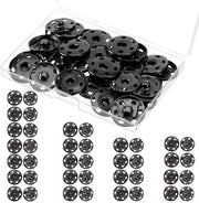 Serrature metalliche 20 Set - Serrature metalliche 25 mm - Nere Serrature - Serrature per cucire - Resistenti e durature - Per abbigliamento e tessuti