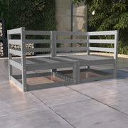 Divano da Giardino a 2 Posti-Sofa da Giardino-Divano da esterno Grigio in Legno Massello di Pino 476699