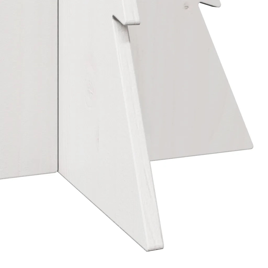 Albero di Natale Decorativo Bianco 80 cm Legno Massello di Pino 858169