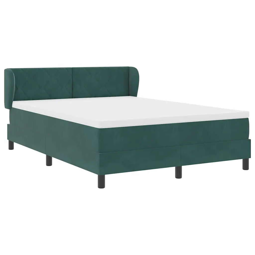 Letto a molle con testiera Verde scuro 160 x 200 cm Velluto 3340451
