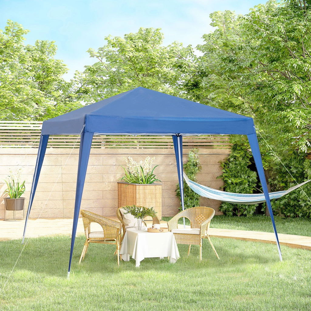 Gazebo Pieghevole da Giardino ¨C zephmum ¨C Blu, Acciaio, 2.4x2.4m