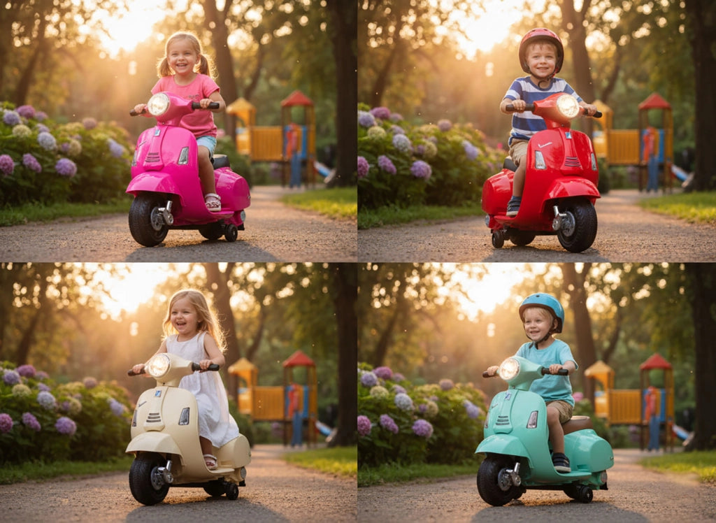 Scooter Elettrico per Bambini Licenza Ufficiale Piaggio Vespa Small 7,2V 2,5Ah Rosso