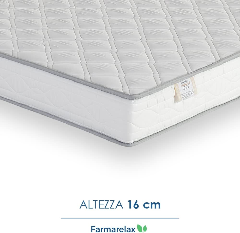 Materasso waterfoam 80x190 h16 cm ortopedico indeformabile antiacaro traspirante Made in Italy Farmarelax