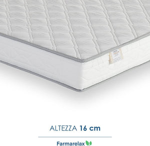 Materasso waterfoam 160x200 h16 cm ortopedico indeformabile antiacaro traspirante Made in Italy Farmarelax