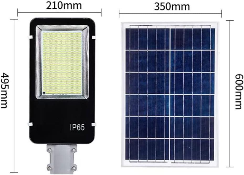 Lampione Solare esterno 400W con Pannello fotovoltaico, LED 6500K Bianco Freddo