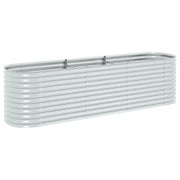 Fioriere | Cassetta per fiori | Letto Rialzato Giardino 320x80x81 cm in Acciaio Zincato Argento