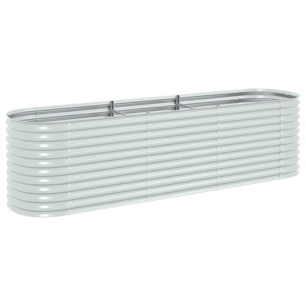 Fioriere | Cassetta per fiori | Letto Rialzato Giardino 320x80x81 cm in Acciaio Zincato Argento