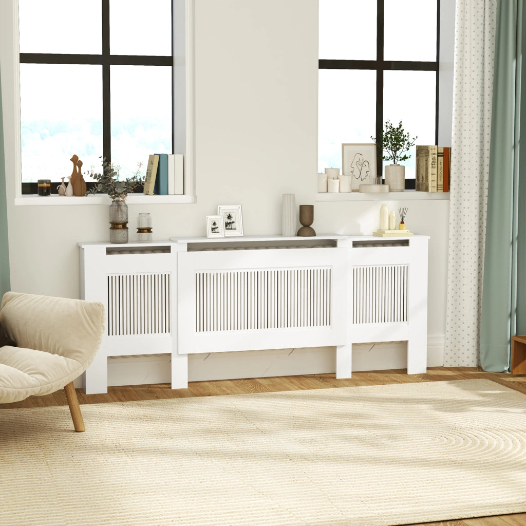 Copriradiatore a Lamelle Regolabile ¨C zephmum ¨C MDF Bianco 125-201 cm