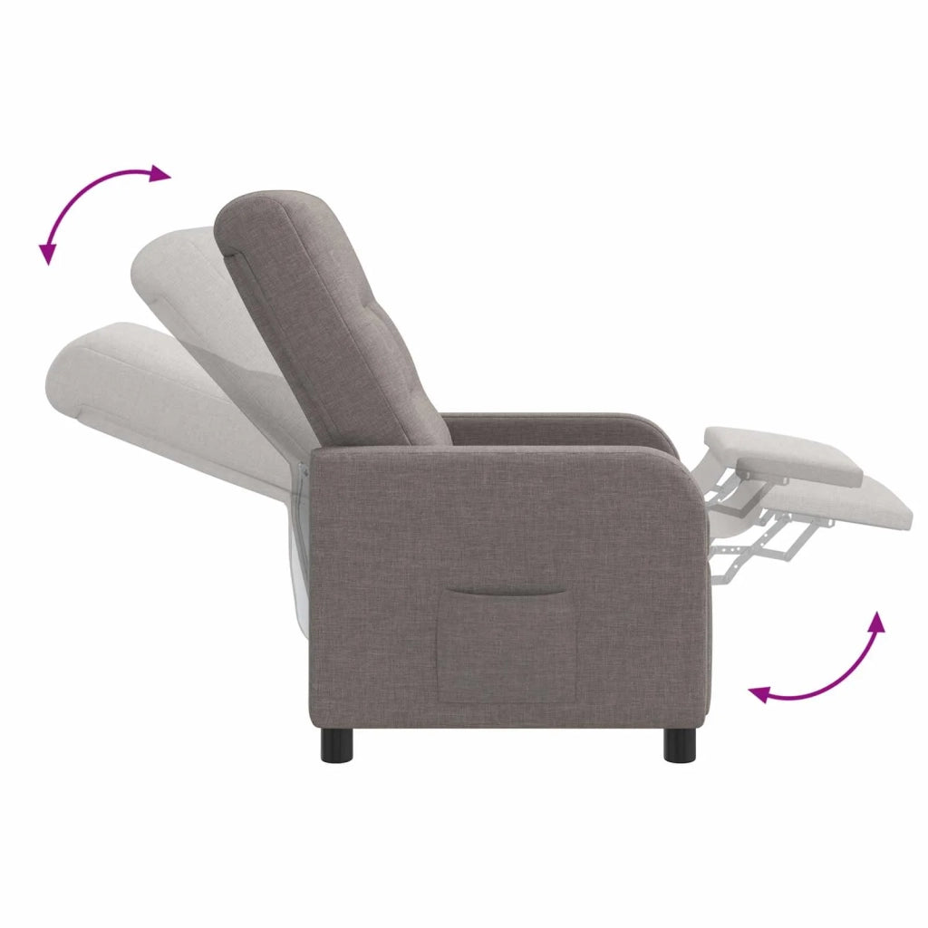 Divano Sedia-Poltrona reclinabile Tortora Tessuto 482940
