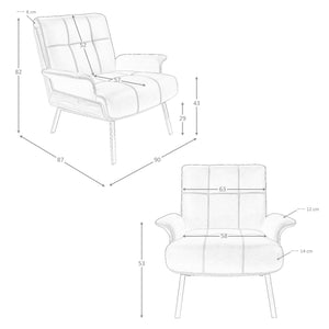 Poltrona in similpelle nera e noce