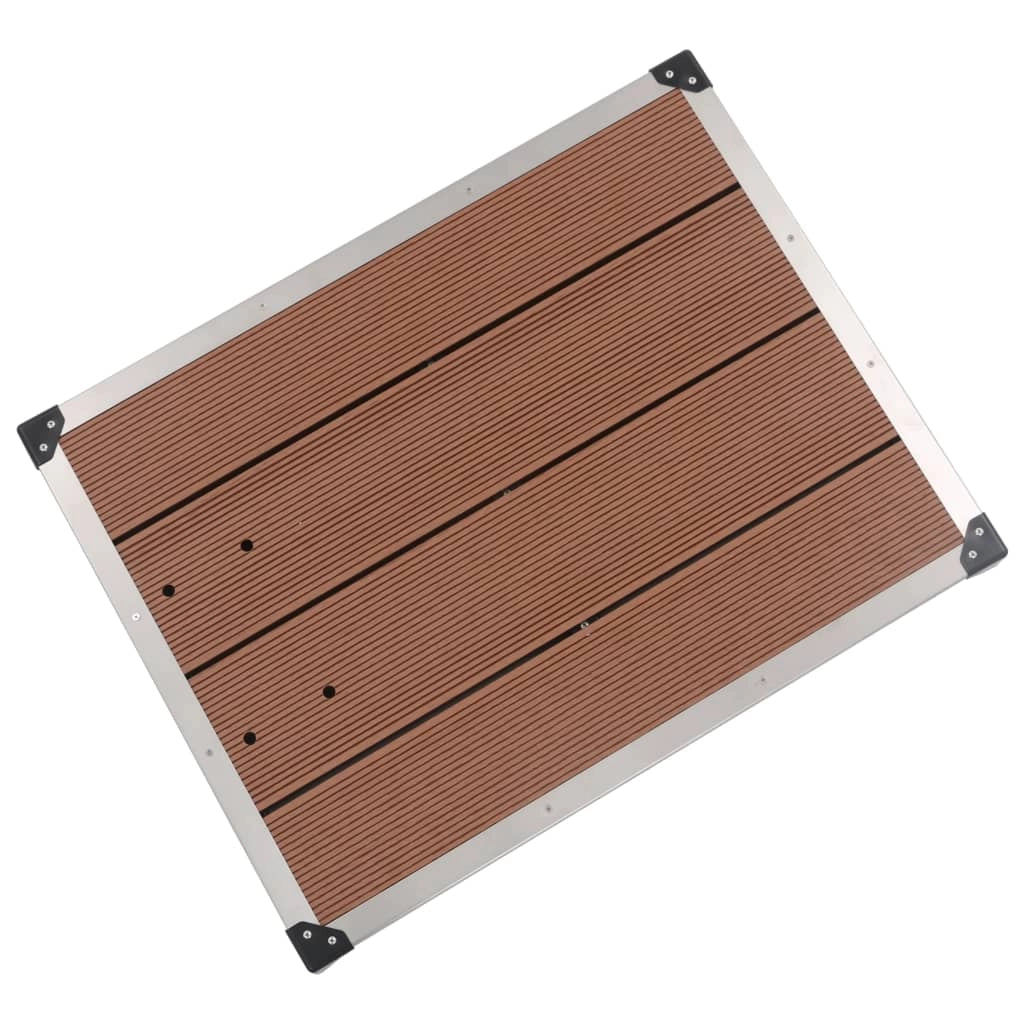 Piatto doccia da esterno in acciaio inox WPC 80x62 cm Marrone 02_0001980