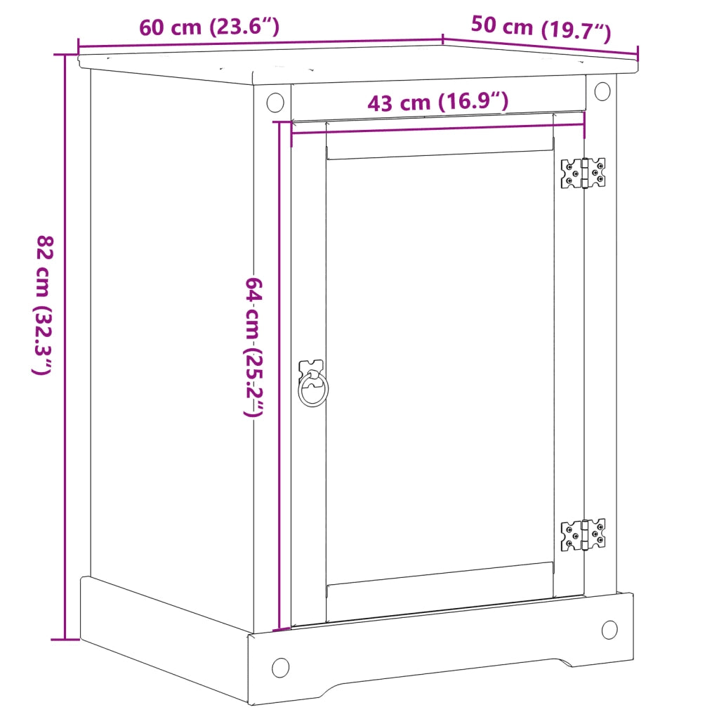 vidaXL Mobile HiFi Corona 60x50x82 cm in Legno Massello di Pino