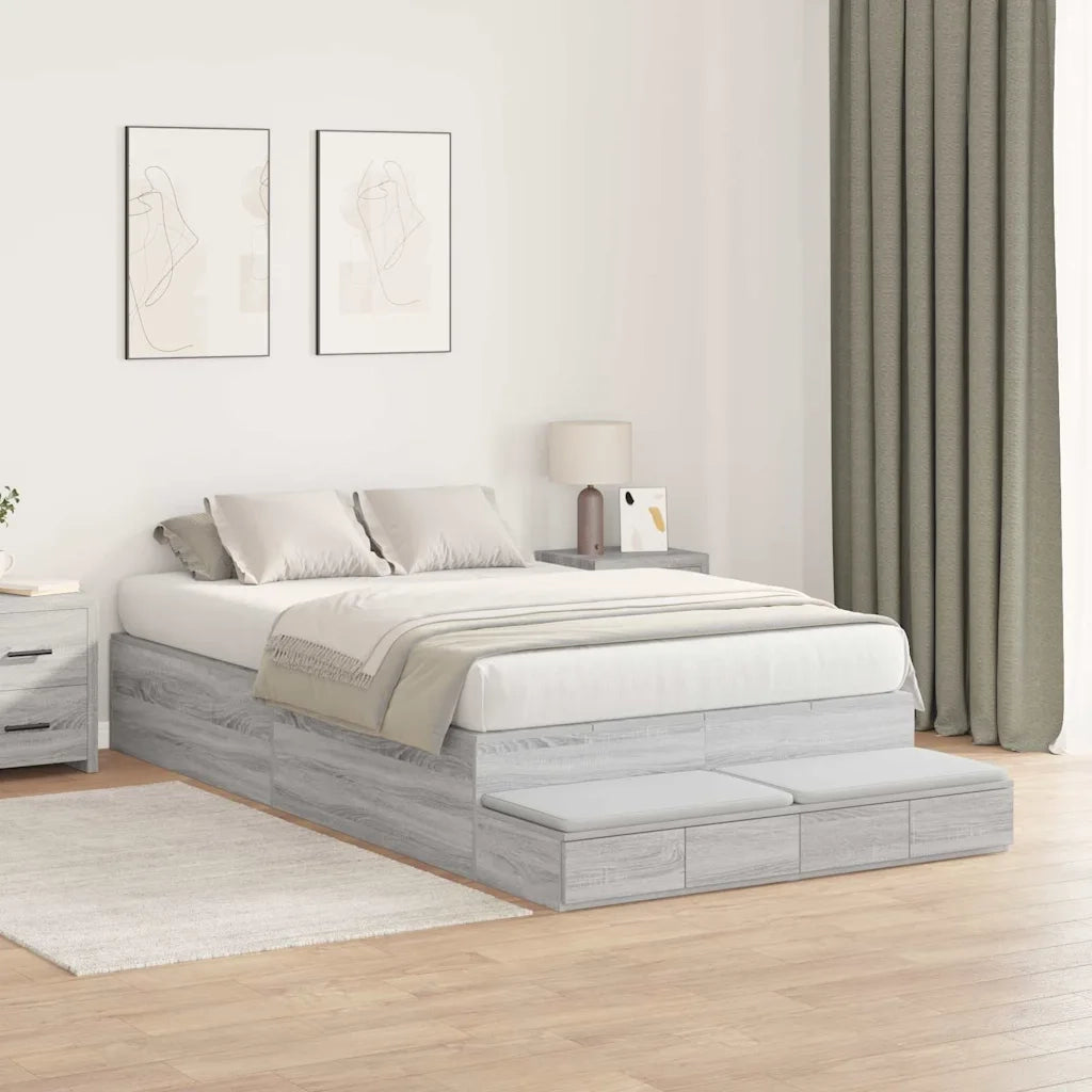 Struttura letto con contenitore Grigio Sonoma 120 cm 3335690