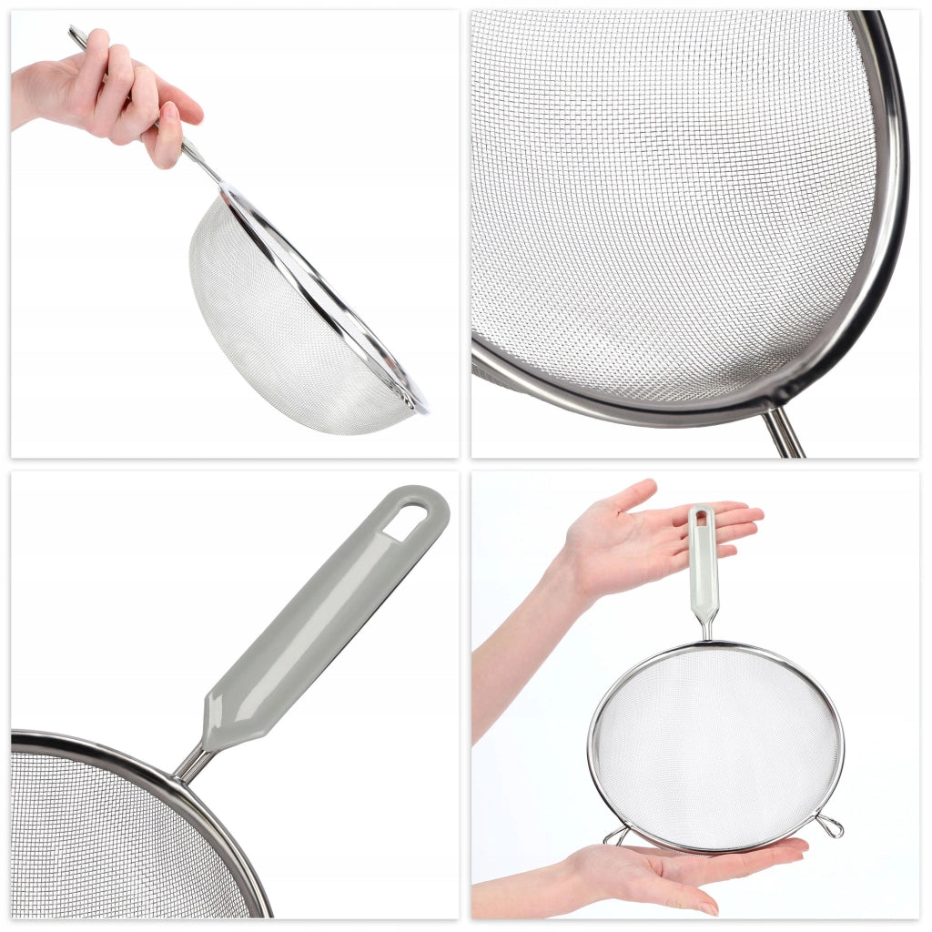 Colino da cucina KADAX con manico in acciaio per setacciare la farina, denso, 20 cm