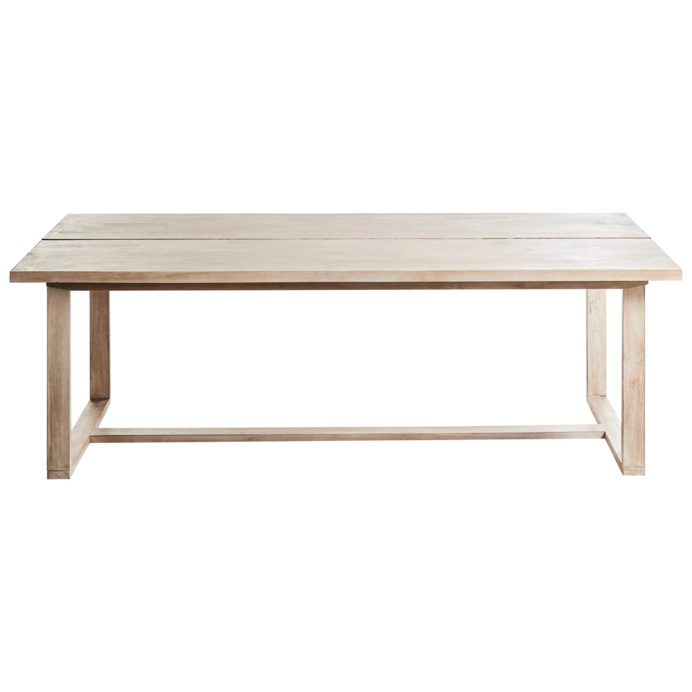 Set da pranzo da giardino rustico per 6 persone composto da tavolo sedie con braccioli e cuscini  bianco sporco stile rustico