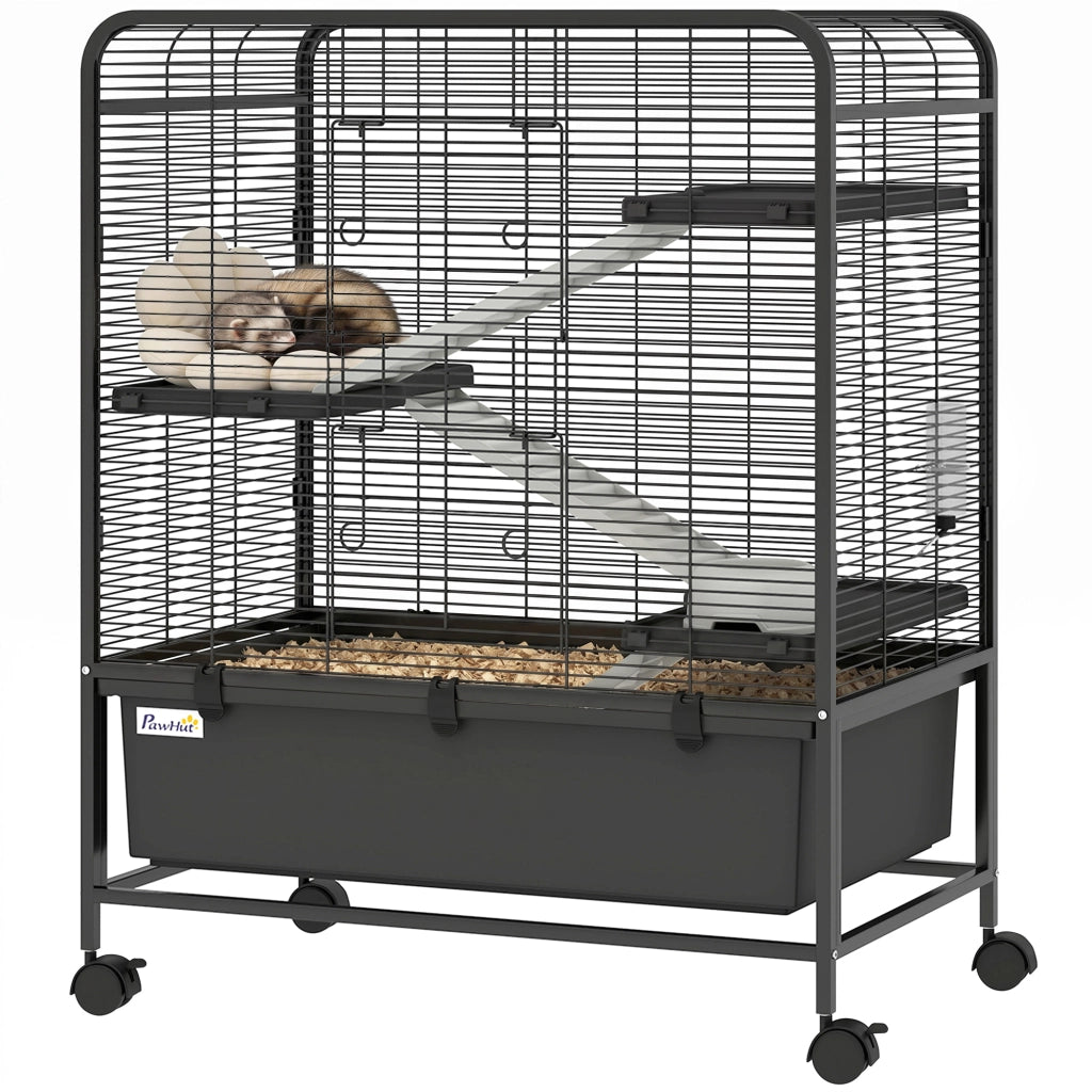 Gabbia per Criceti e Piccoli Animali ¨C Zephmum ¨C Nero, 75x46x94,5cm