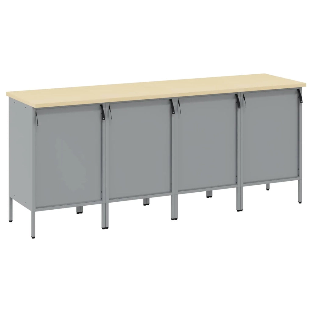 Mobile da lavoro 4 pcs Rosso e Grigio 200 x 55 x 85 cm 3321385