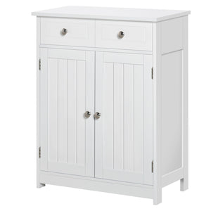 Mobile da Bagno 2 Ante con Cassetti 60x30x75 cm in Legno Bianco